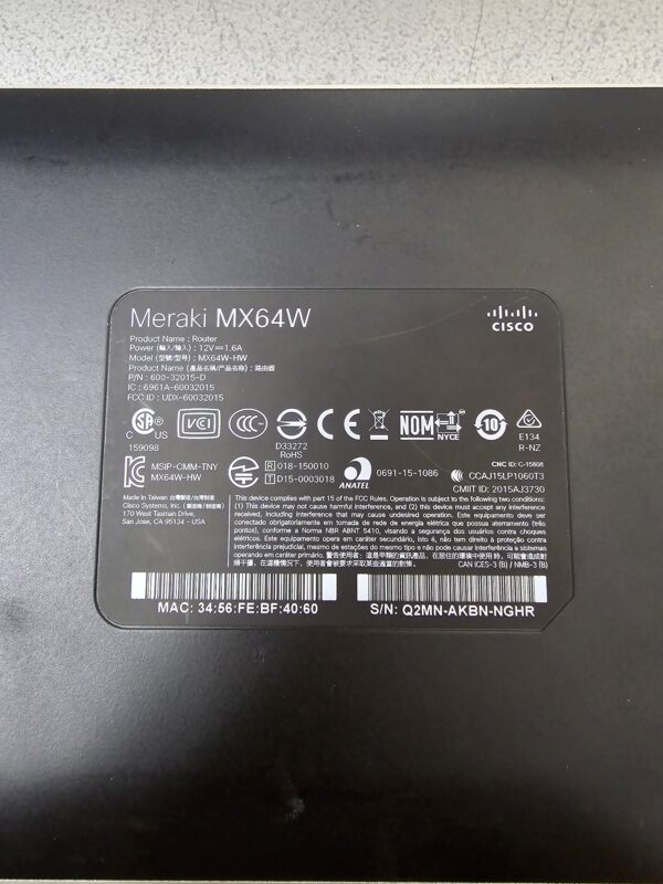 MX64W-HW Cisco Meraki MX64W Cloud Managed Wireless Security Appliance - Image 2